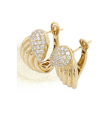 2 Style + Italian Engraved Twisted Hoop Diamonds Earrings in 18k Gold
