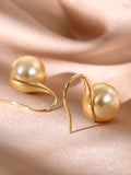 10-12mm South Sea Golden Pearl 18K Gold Hook Earrings