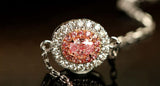 Pink & White Diamond Oval Cut Bracelet - 18K White Gold