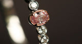 Pink Diamond  White Diamond 18K White Gold Ring - Two Tone Heart Jewelry