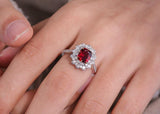 2.2ct Red Spinel & Diamonds 18K Gold Statement Ring