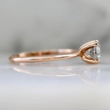 0.89ct Salt & Pepper Diamond Round Brilliant Cut 18K Rose Gold Wedding Ring