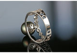 Tahitian Pearl 9mm & Diamond Ring in 18K White Gold