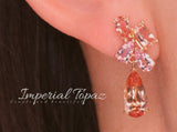 Imperial Topaz Earrings - 18K Yellow Gold Cocktail Gemstone Earrings