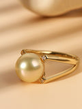 Stunning Golden South Sea Pearl Valentina Ring with Diamond - 18K Gold