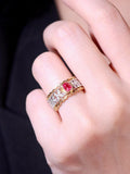 Stunning Jedi Red Spinel 18K Gold Italian Crafted Ring