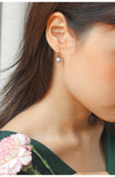 9mm Madama Silver-Grey Pearl Hook Earrings in 18K Yellow Gold