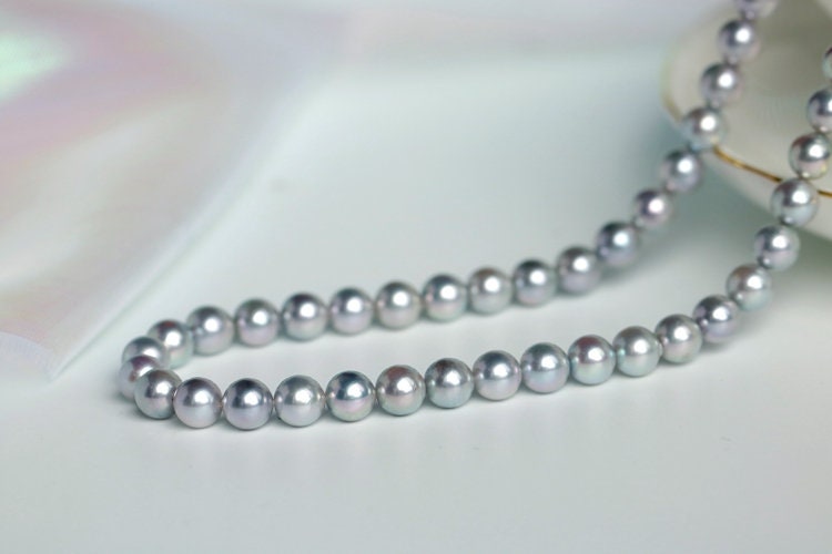 Top Grade Silver-Grey Tone Akoya Pearl Strands - Madama Pearls