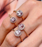 Spinel Twisted Design 18K Gold Ring - Halo Setting Engagement