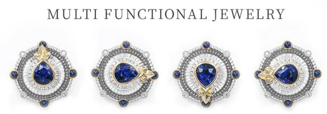 Sundial Blue Sapphire Engraved Men's Ring in 18K Gold