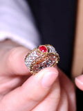 Stunning Jedi Red Spinel 18K Gold Italian Crafted Ring
