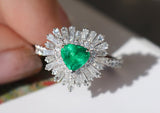 Heart-Shaped Ruby Ballerina Ring in 18K White Gold