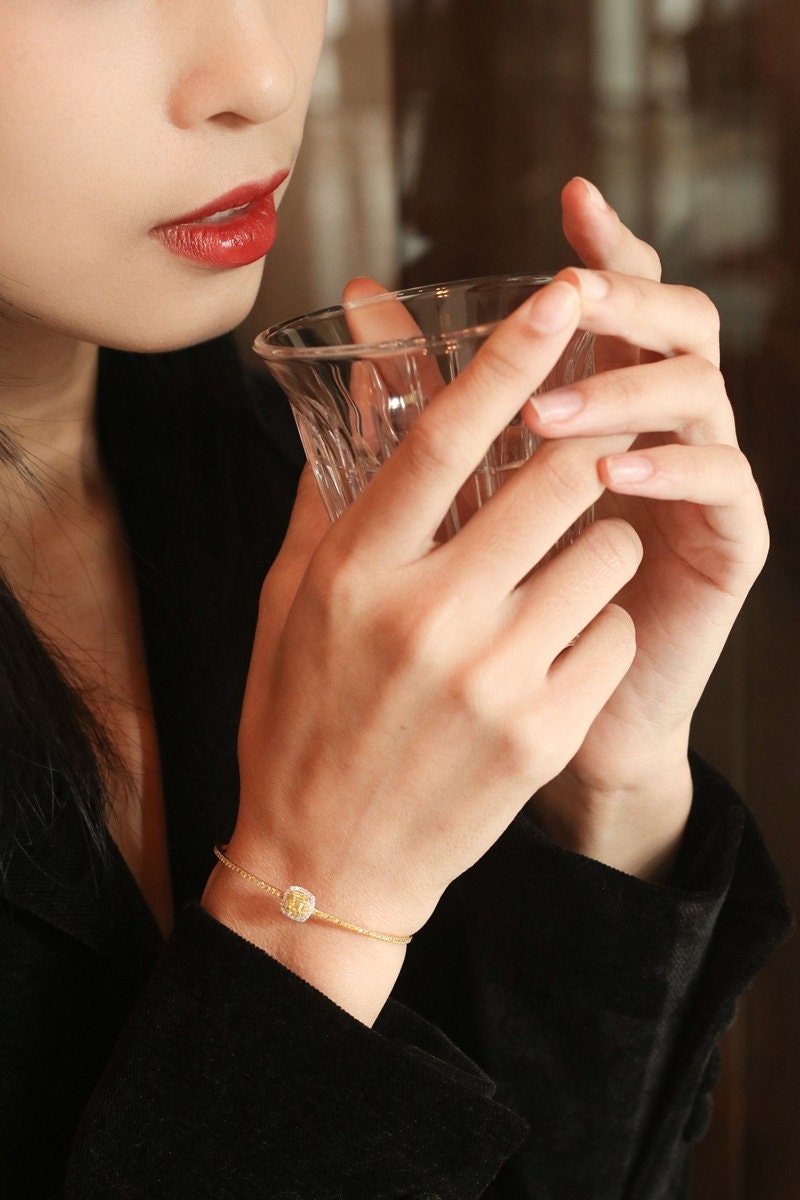 Fancy Yellow Diamonds Bracelets in 18K Two Tone Gold