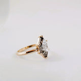 1.02ct Fancy Grey Diamond Salt and Pepper Diamond Hexagon 18K Stacking Ring