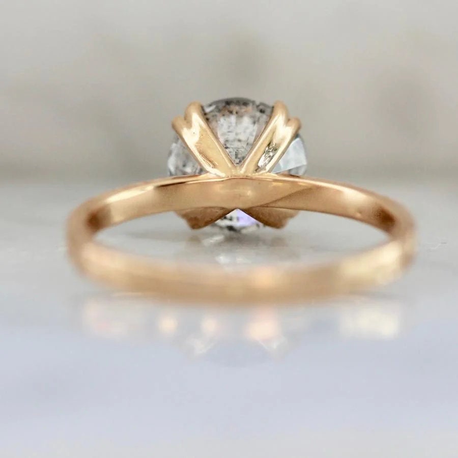 2.5ct Salt & Pepper Diamond Wedding Ring - 18K Gold