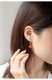 Southern Red Agate & Pave Diamond Earrings in 18K Gold