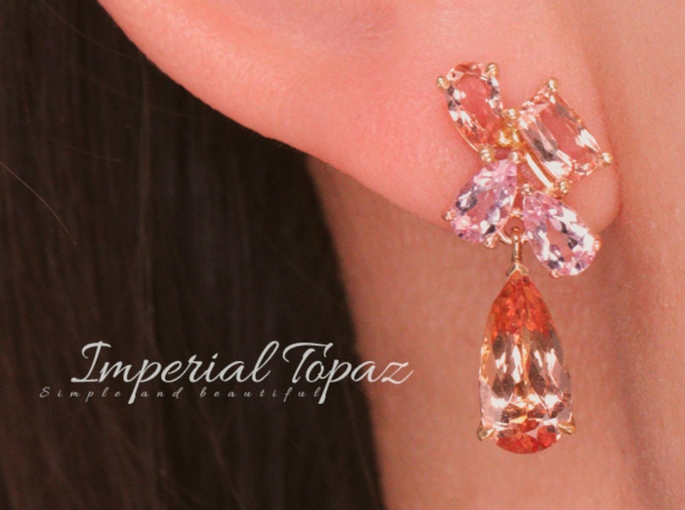 Victorian Style Yellow Topaz Jewelry Set - 18K Yellow Gold