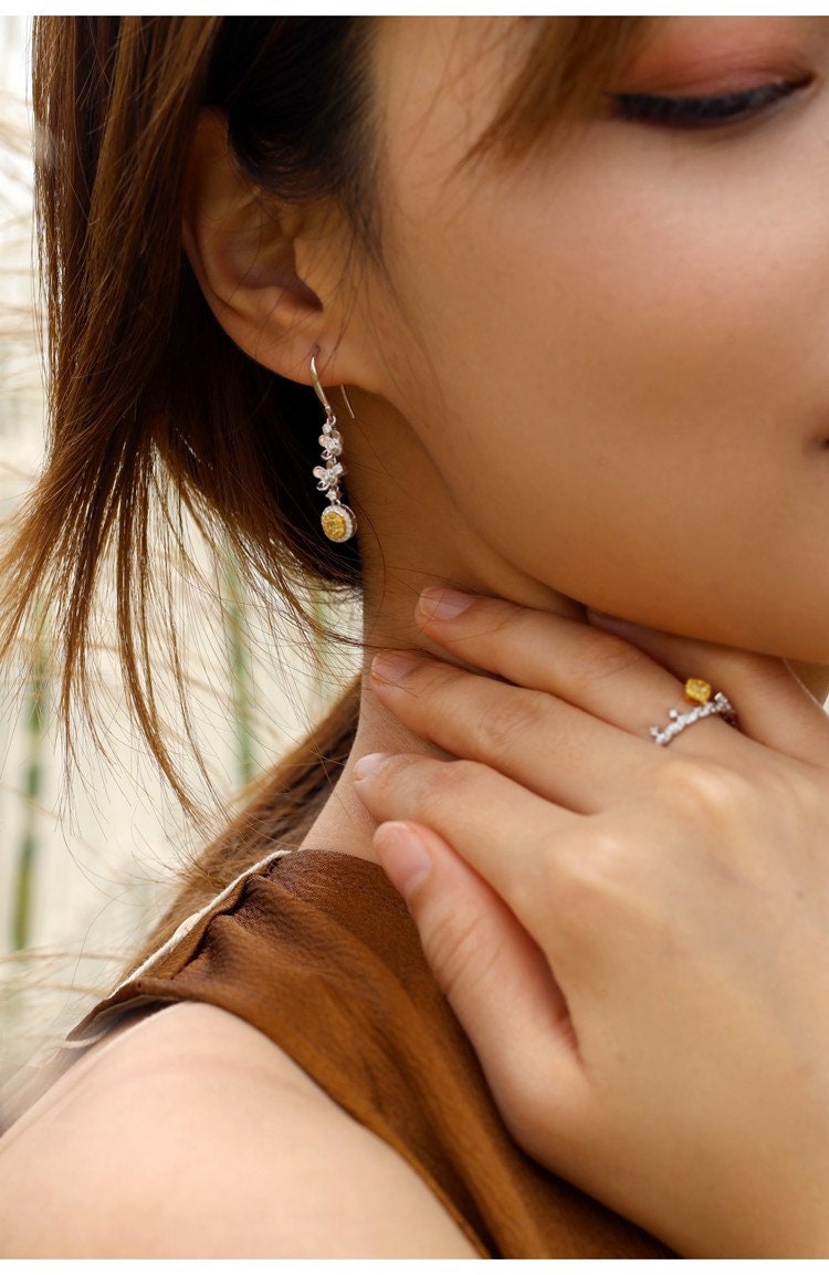 Fancy Yellow Diamonds in 18K Two Tone Gold