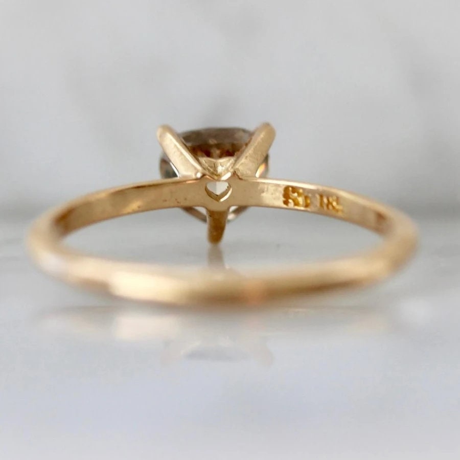Champagne Brown Diamonds Heart-Shaped Ring in 18K Yellow Gold