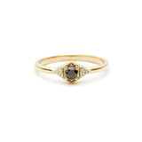 Black Diamond Stackable Ring - 14K Yellow Gold