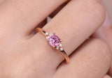 Superior Purple Spinel Flush Set Diamond Ring in 18k Yellow Gold