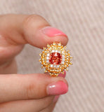 Sunflower Spinel 18K Gold Ring Set with Yellow Sapphire