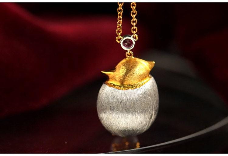 Penguin Design Diamonds 18K Two Tone Gold Necklace