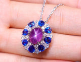 2.99ct Purple Star Sapphire 18K White Gold Ring