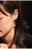 Tsavorite & 7.5mm Akoya Pearl Earrings - 18K Yellow Gold
