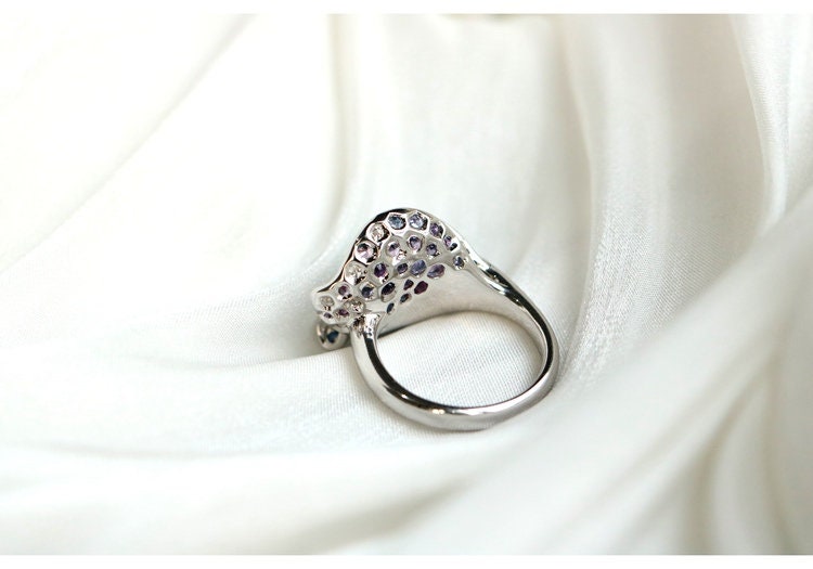 Alocasia Design Emerald & Sapphire Statement Ring in 18K Gold