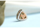 Triangle Tsavorite & Diamond Necklace in 18K White Gold