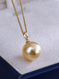 Premium 14mm South Sea Golden Pearl 18K Gold Necklace