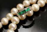 2.25ct Emerald Horizontal Stone Ring with Diamond in 18K White Gold